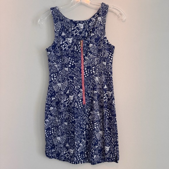 Lilly Pulitzer Target Satin Shift Dress 2 Nosie Posey Navy White Lace Pineapple - Picture 2 of 10